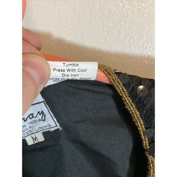 Stenay M Silk Sequin Black Blazer Skirt Combo Beaded Vintage Swinger Flapper - Picture 5 of 14